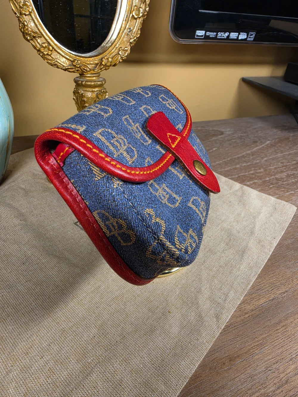 Dooney & Bourke Y2K Denim Monogram Barrel Bag & Pouch Set (Combine Retail $495)